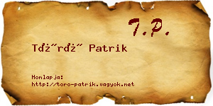 Törő Patrik névjegykártya
